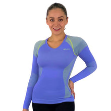 PLAYERA TECNICA DE MANGA LARGA CON CUELLO V, COMPRESION MEDIA Y FIBRAS INTELIGENTES PL-2-00074