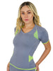PLAYERA TECNICA DE MANGA CORTA CON CUELLO V, COMPRESION MEDIA Y FIBRAS INTELIGENTES PL-2-00043