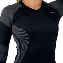 PLAYERA TECNICA DE MANGA LARGA CON CUELLO V, COMPRESION MEDIA Y FIBRAS INTELIGENTES PL-2-00074